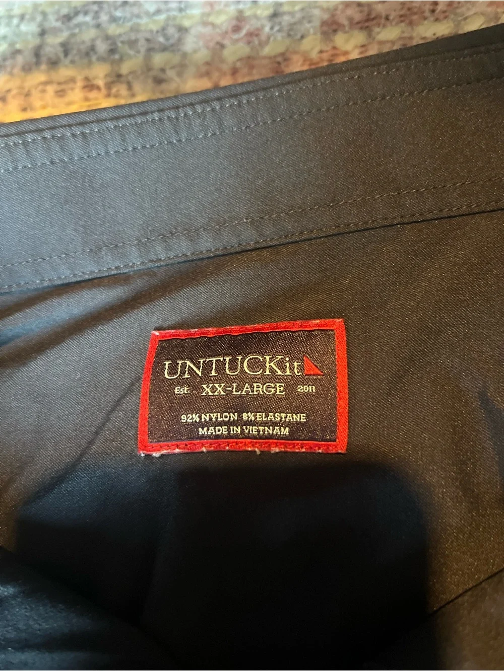 UNTUCKit Performance Gironde Navy Blue Stretch Button Down Shirt Men's XXL 2XL